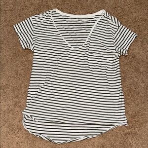 American Eagle Striped V-Neck Top